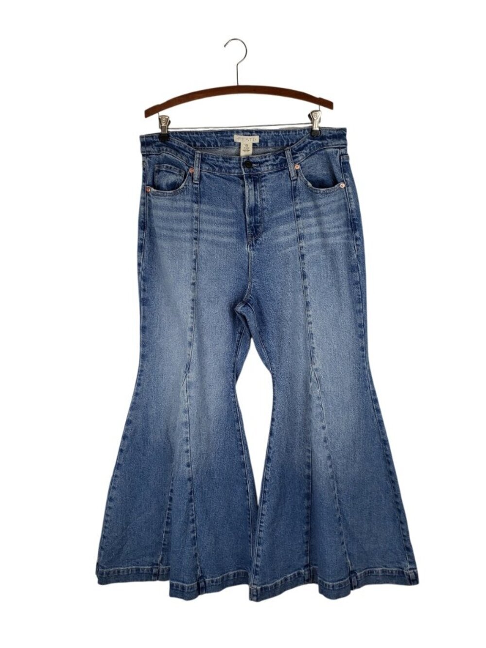 Festi Torrid NWT High Rise Super Flare Jeans Gin Fizz Blue Denim Womens 12S